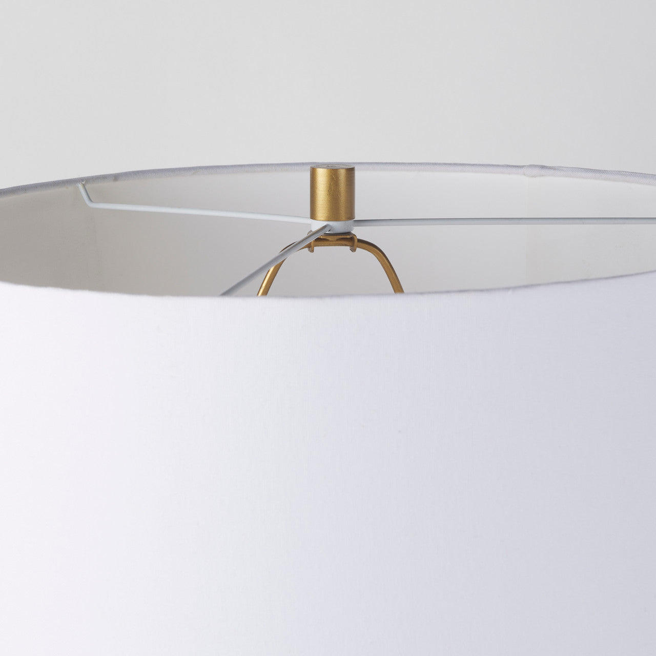 Leo 18.0L x 18.0W x 31.0H Gold Hammered W/White Fabric Shade Table Lamp