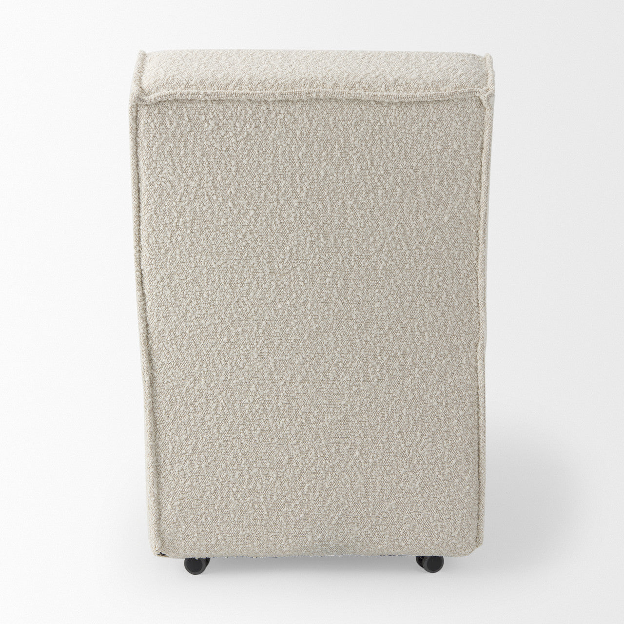 Damon 20.5L x 27.2W x 31.3H Fully Upholstered Cream-Toned Fabric Dining Chair on Casters