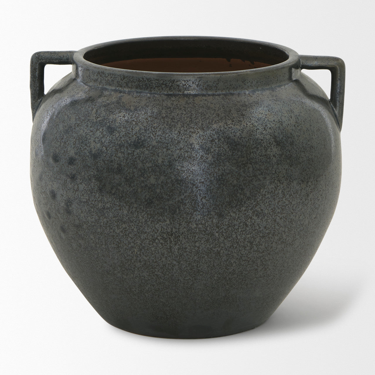 Kora Short Dark Metallic Double Ear Vase