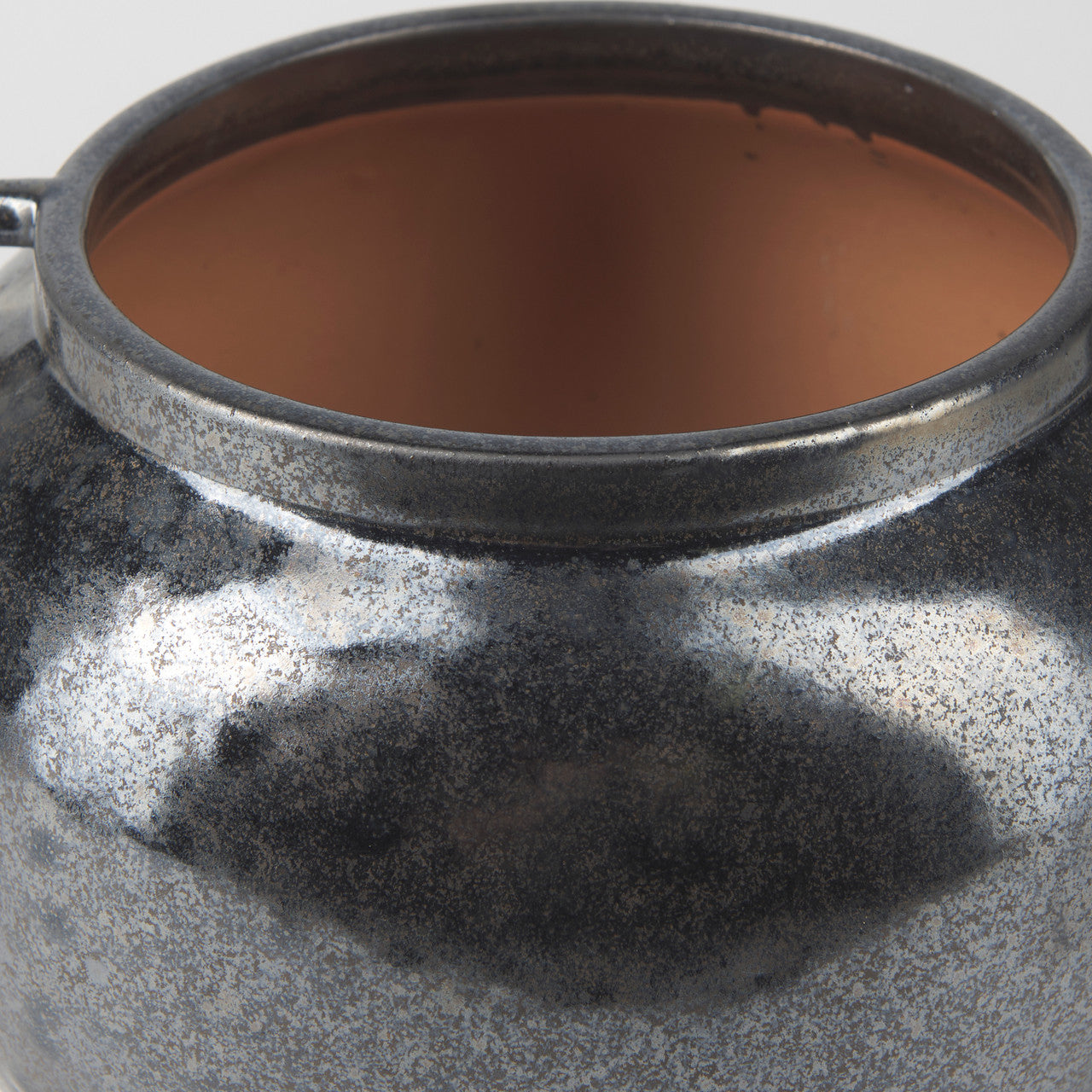Kora Short Dark Metallic Double Ear Vase