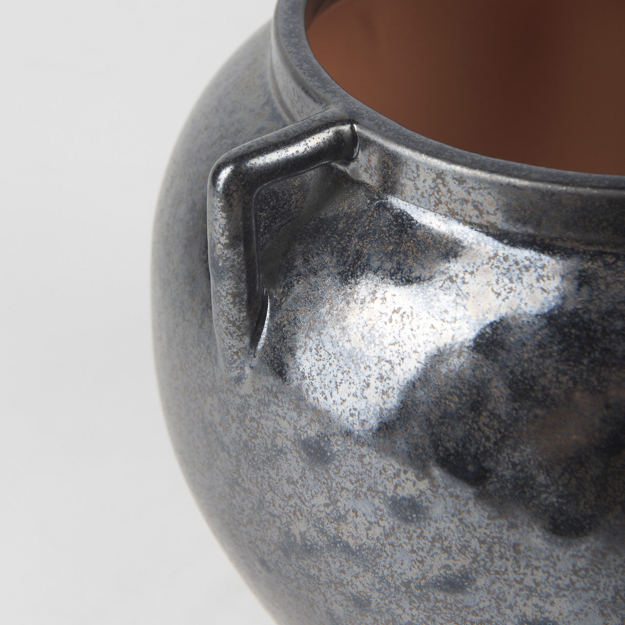 Kora Short Dark Metallic Double Ear Vase