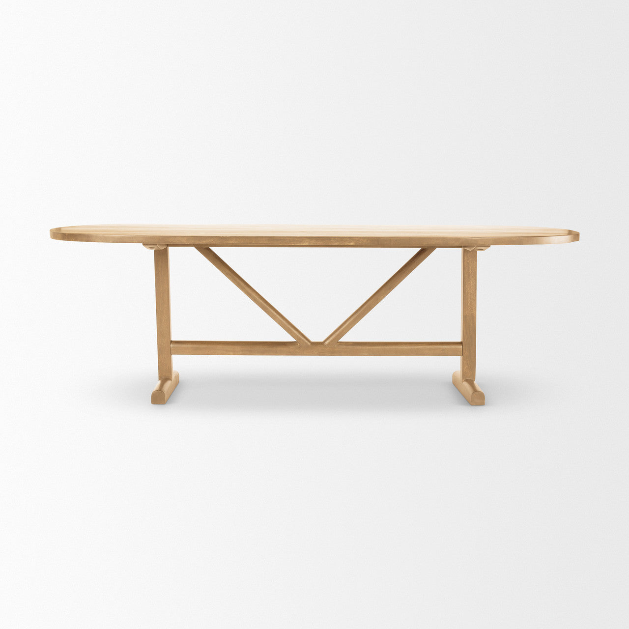 Viktor 94"L Light Brown Solid Wood Dining Table