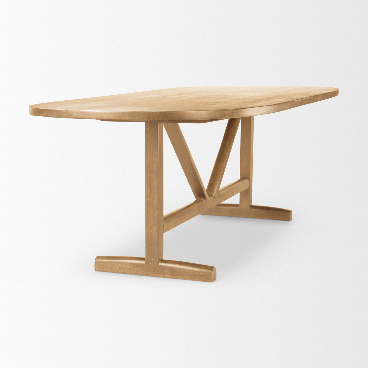 Viktor 94"L Light Brown Solid Wood Dining Table