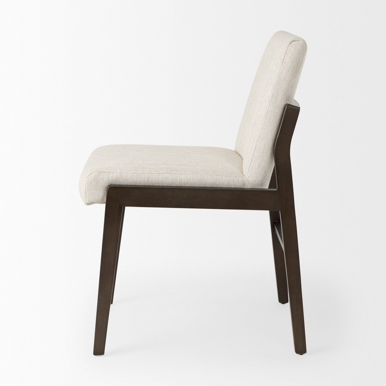 Tahoe Cream Upholstered and Black-Brown Wood Armless Dining Chair