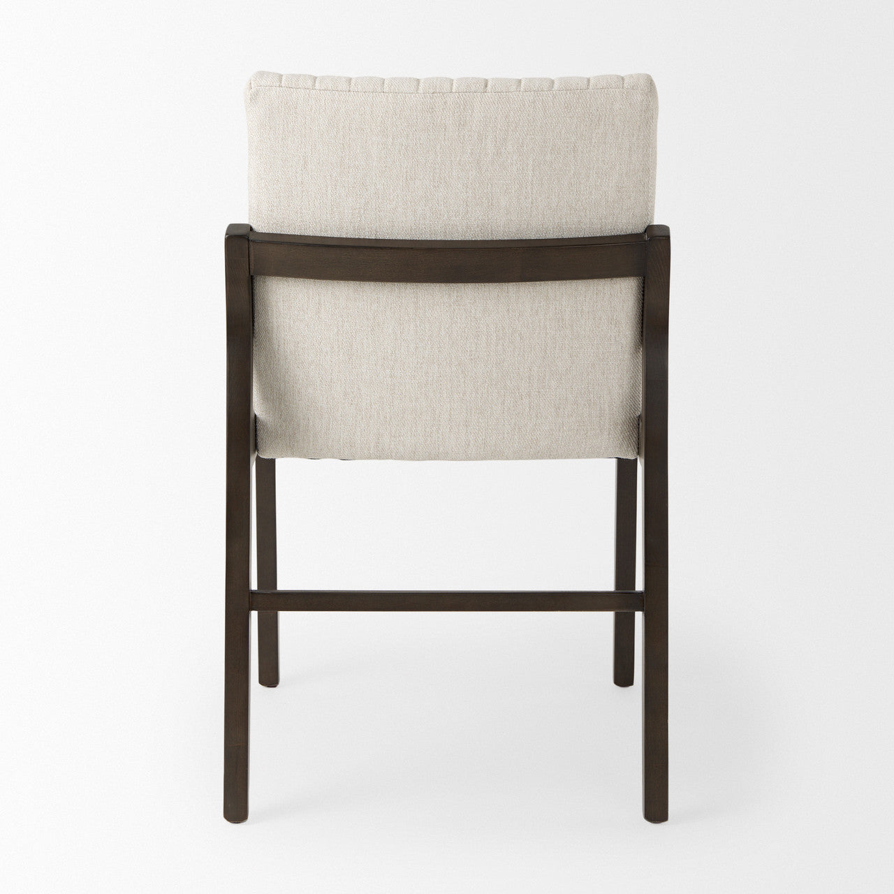 Tahoe Cream Upholstered and Black-Brown Wood Armless Dining Chair