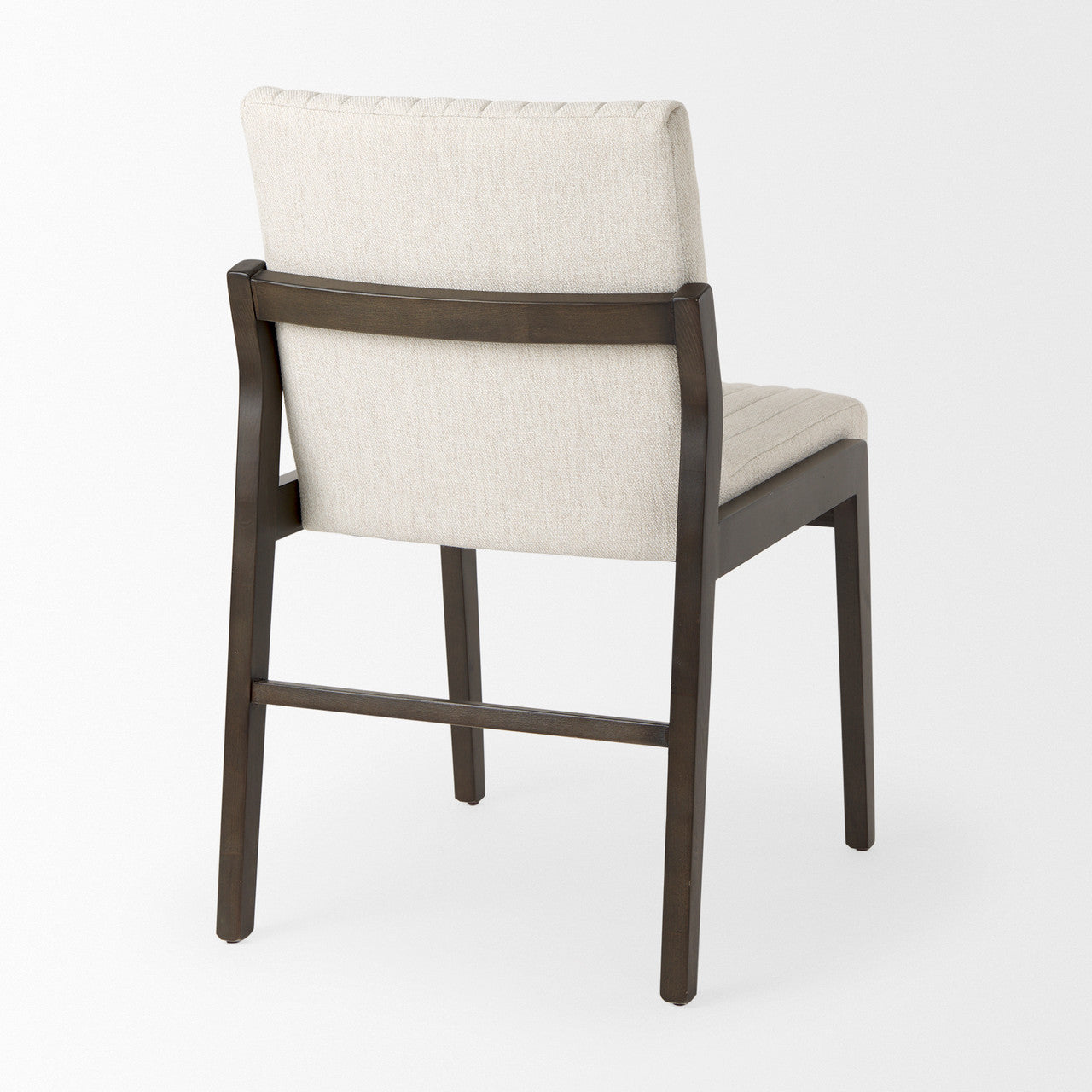 Tahoe Cream Upholstered and Black-Brown Wood Armless Dining Chair