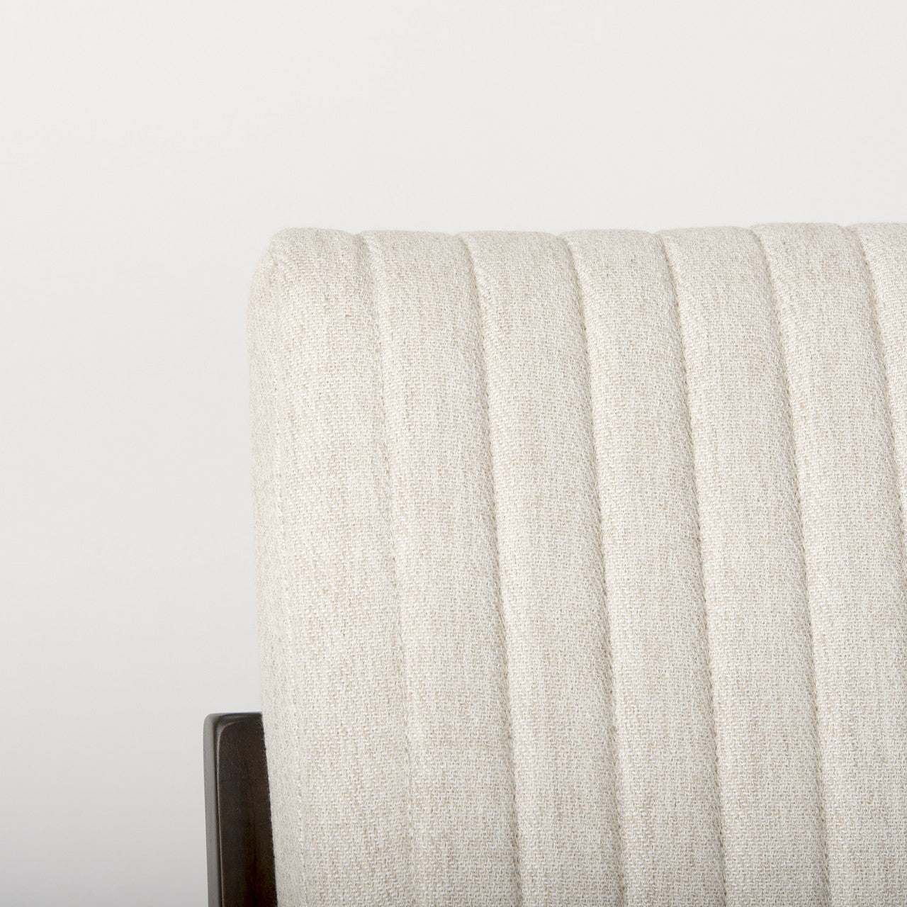 Tahoe Cream Upholstered and Black-Brown Wood Armless Dining Chair