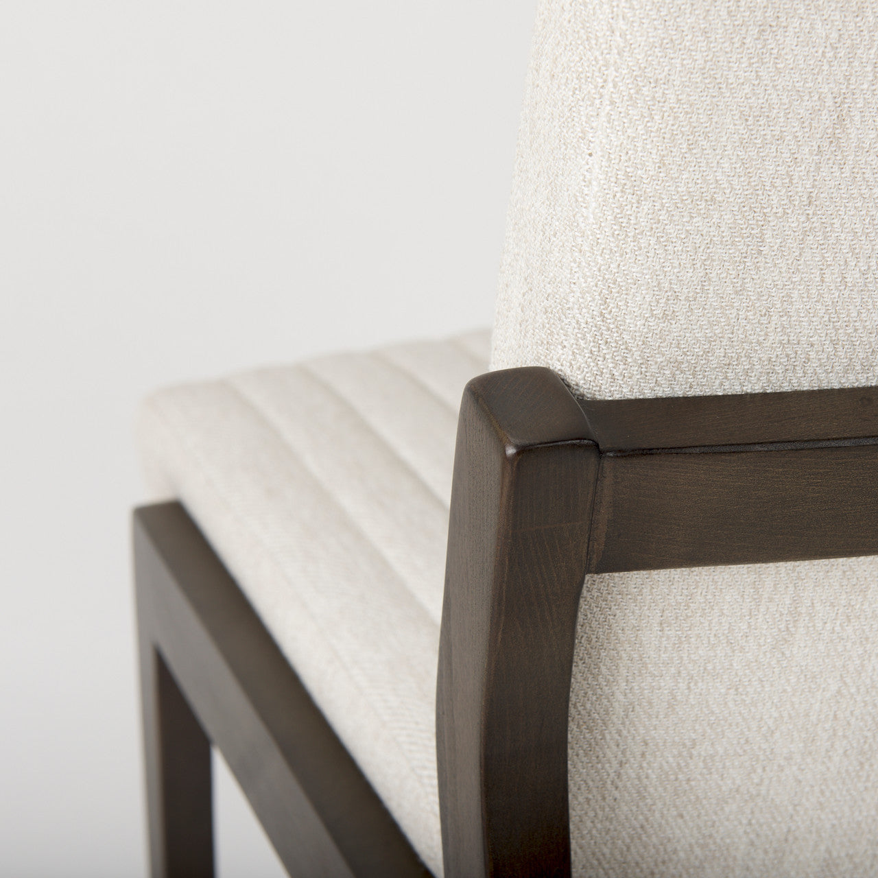 Tahoe Cream Upholstered and Black-Brown Wood Armless Dining Chair