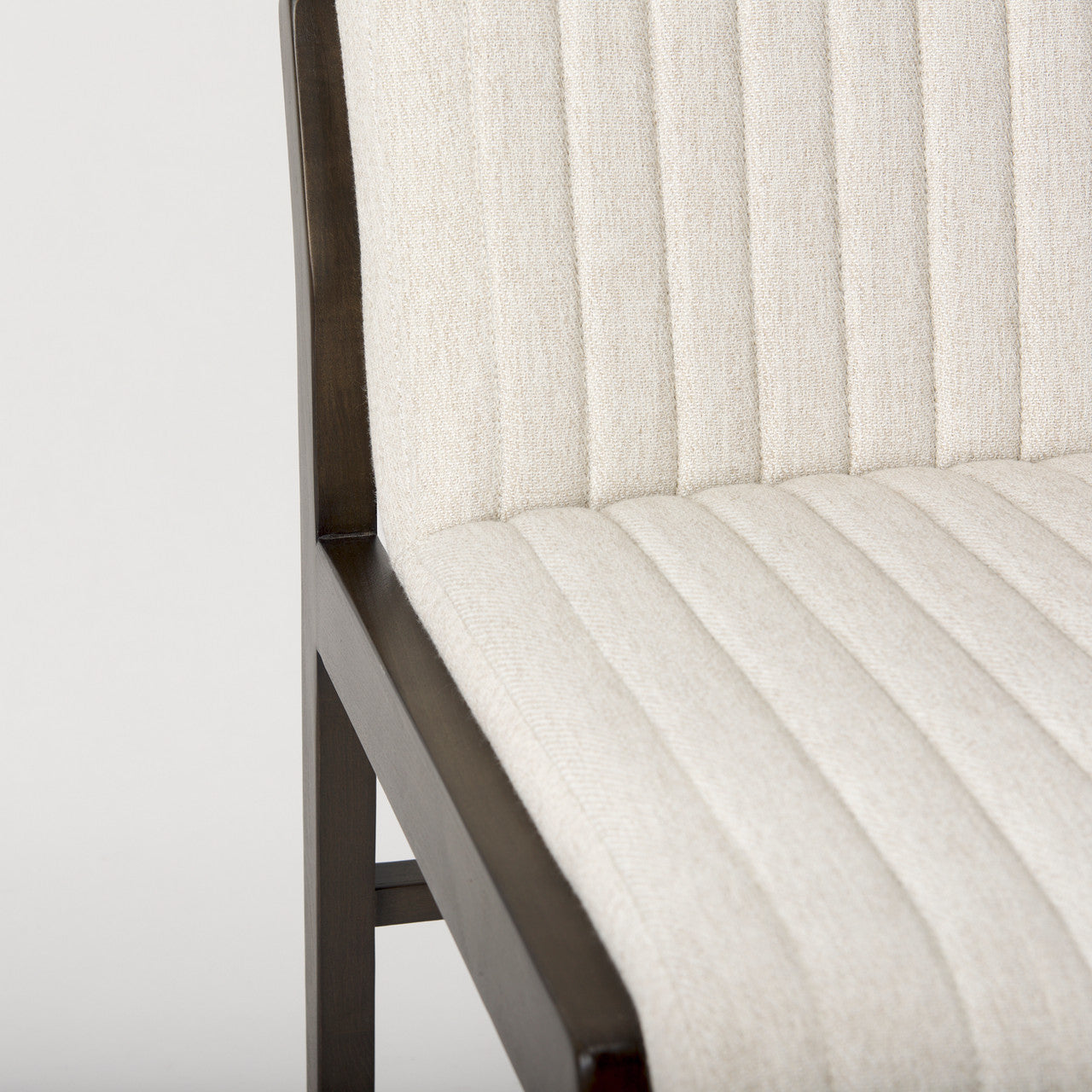 Tahoe Cream Upholstered and Black-Brown Wood Armless Dining Chair