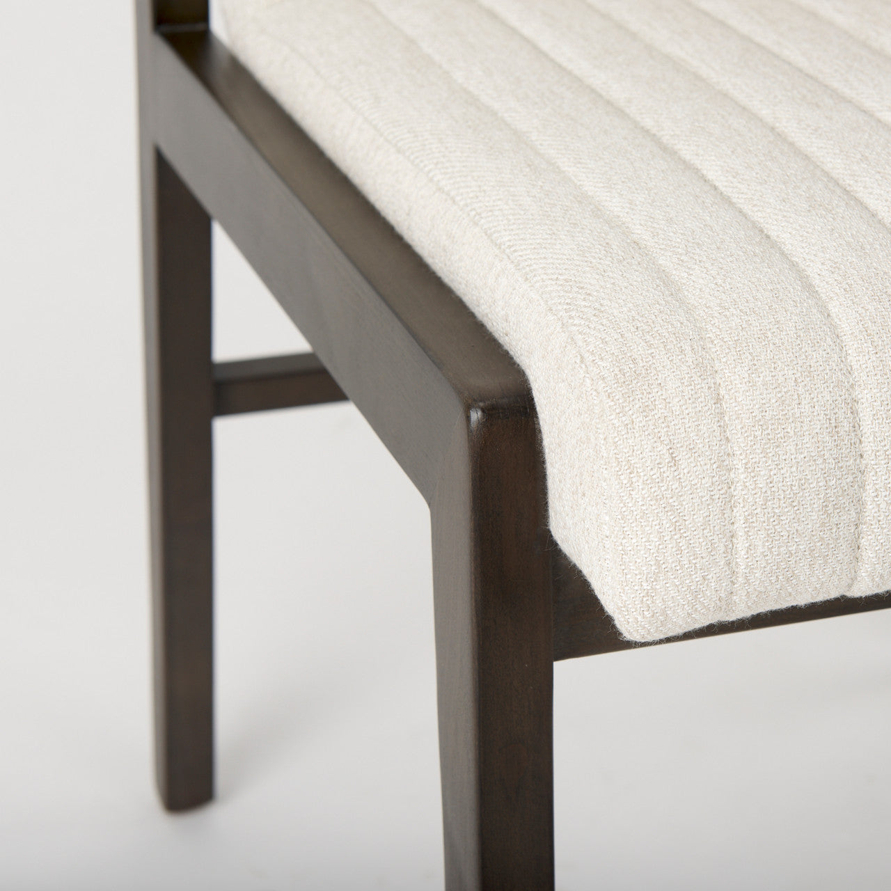 Tahoe Cream Upholstered and Black-Brown Wood Armless Dining Chair
