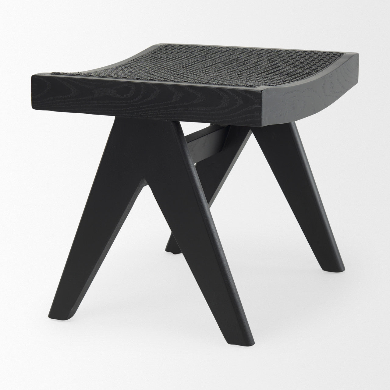 Arvin 21.7L x 17.7W x 18.1H Black Wooden Stool