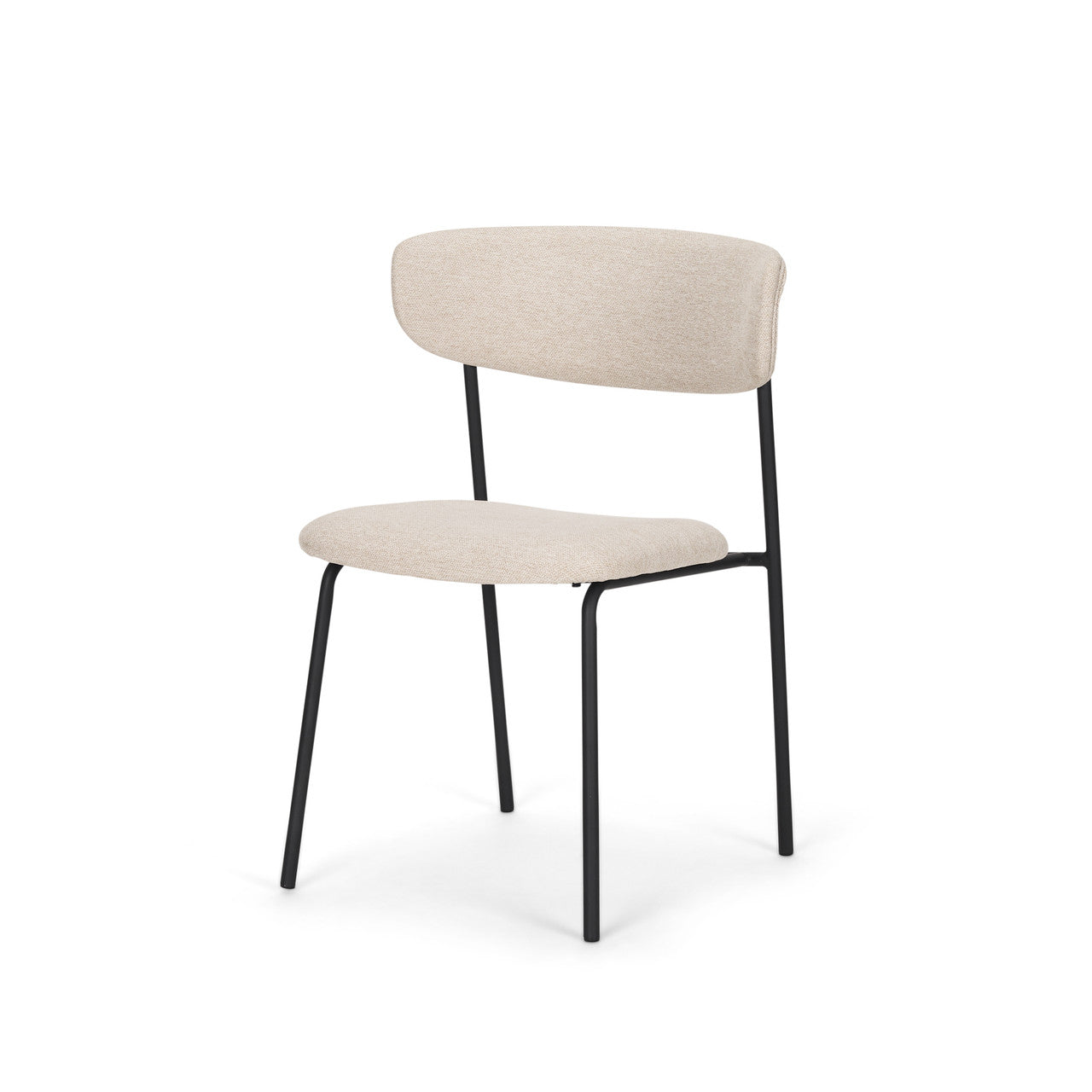 Corey Dining Chair w/ Oatmeal Fabric & Matte Black Metal
