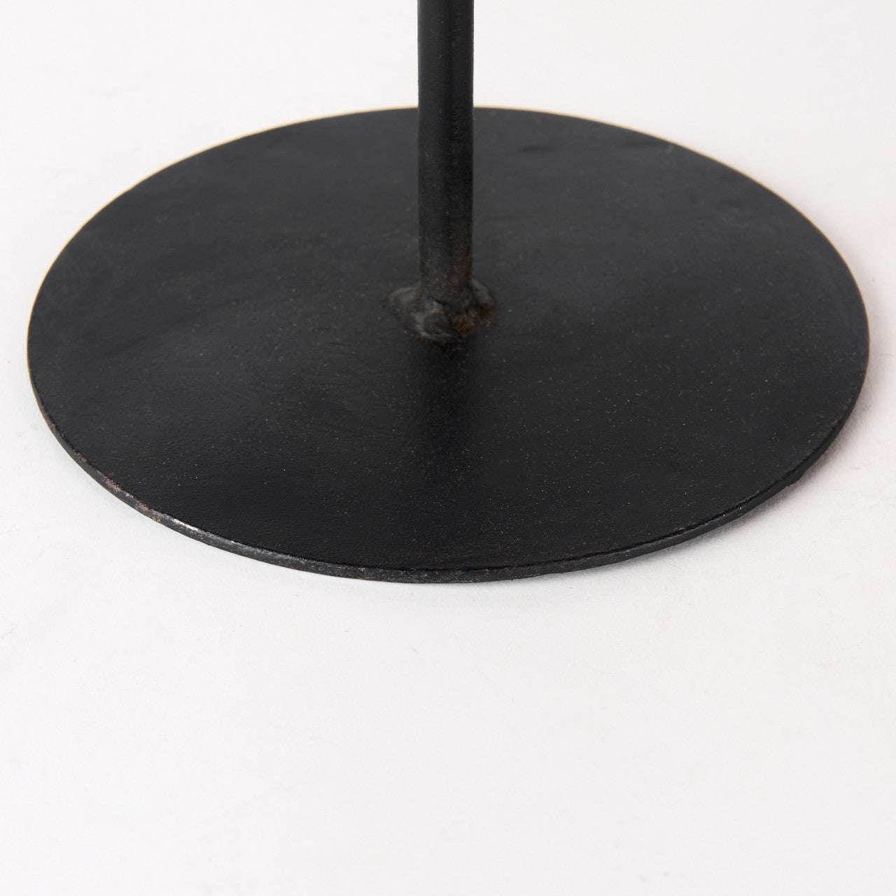 Lorenz (Set of 3) Light Brown Wood W/ Black Metal Base Round Decorative Display Stands