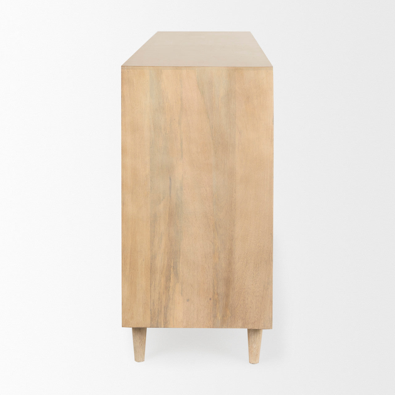 Tucker Light Brown Wood w/ Carved Arch Pattern 4 Door Sideboard