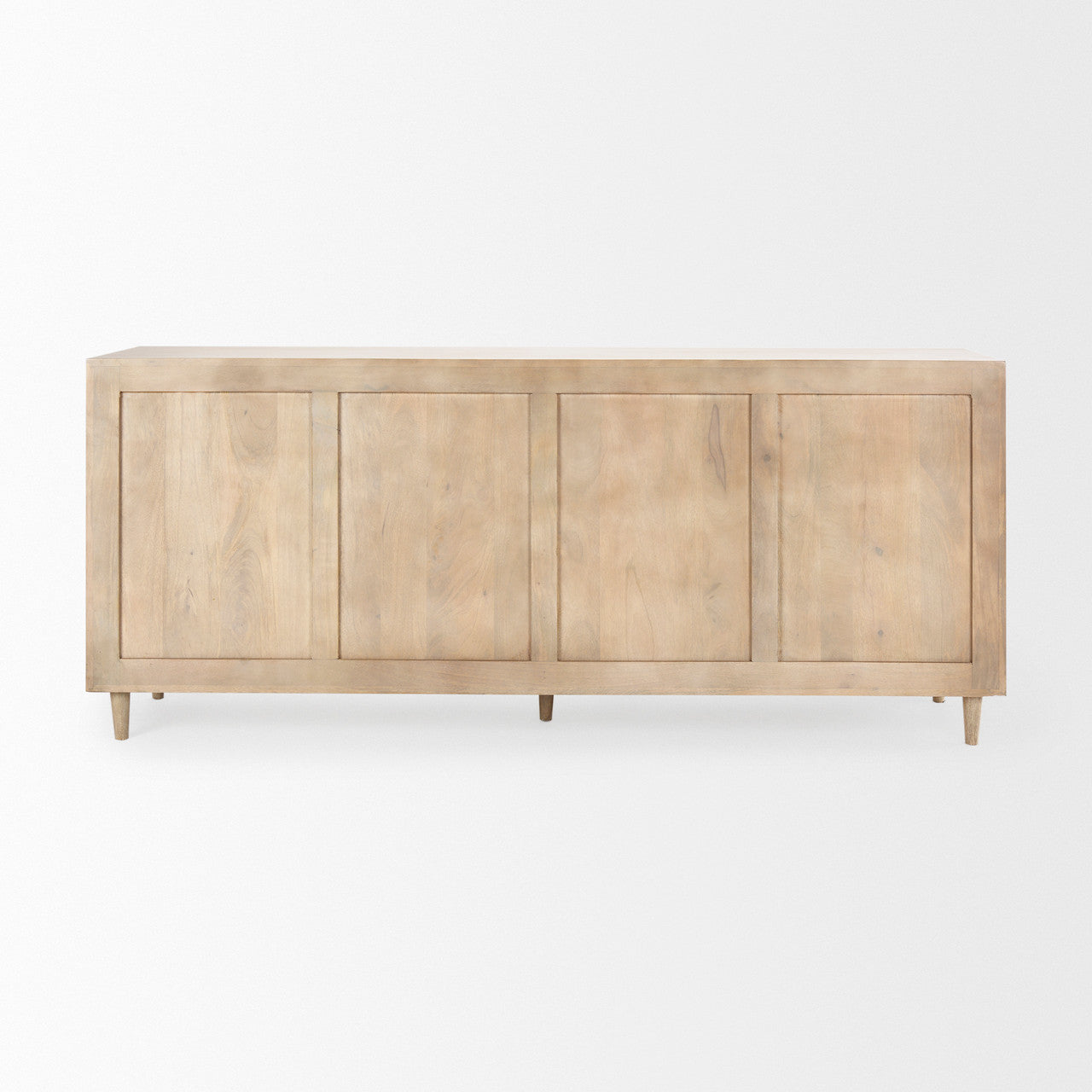 Tucker Light Brown Wood w/ Carved Arch Pattern 4 Door Sideboard