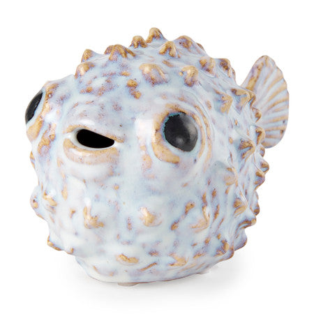 Spike Off-White Ceramic Puffer Fish