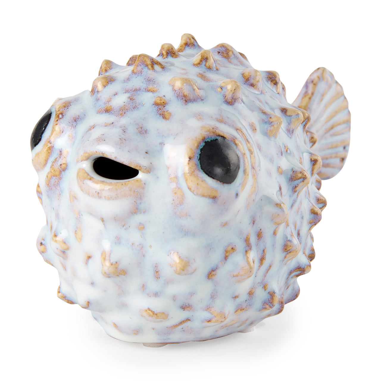 Spike I (Small) 8L x 4W Off-White Ceramic Puffer Fish