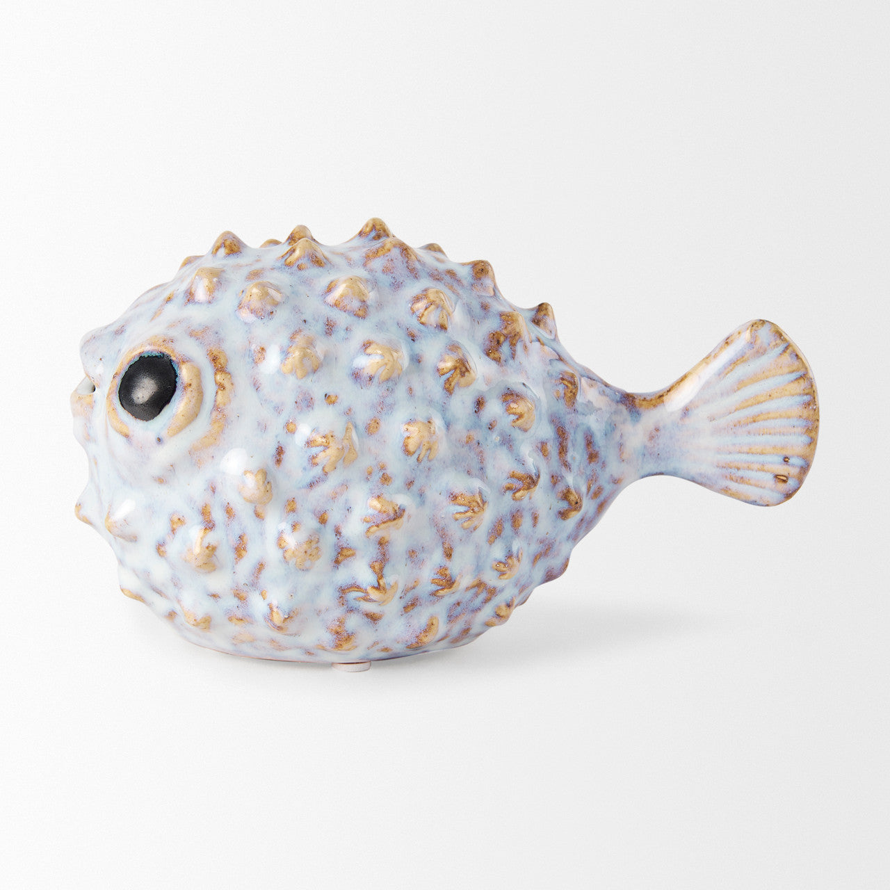 Spike I (Small) 8L x 4W Off-White Ceramic Puffer Fish