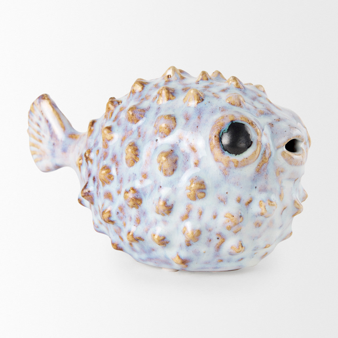 Spike I (Small) 8L x 4W Off-White Ceramic Puffer Fish