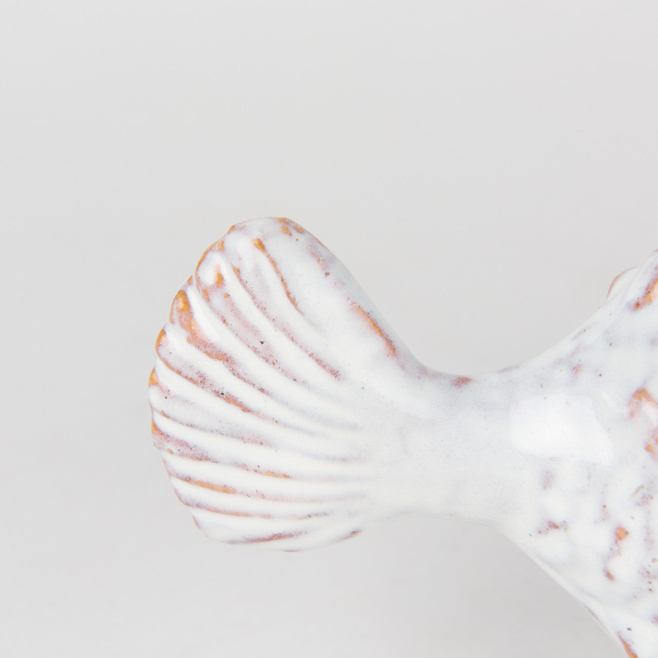 Spike II (Large) 10L x 6W Off-White Ceramic Puffer Fish