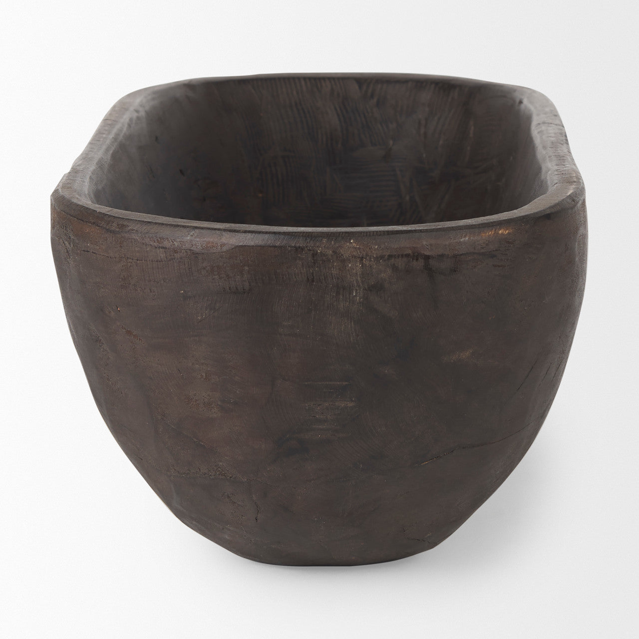 Athena Extra Large Oblong Black-Brown Reclaimed Wood Bowl