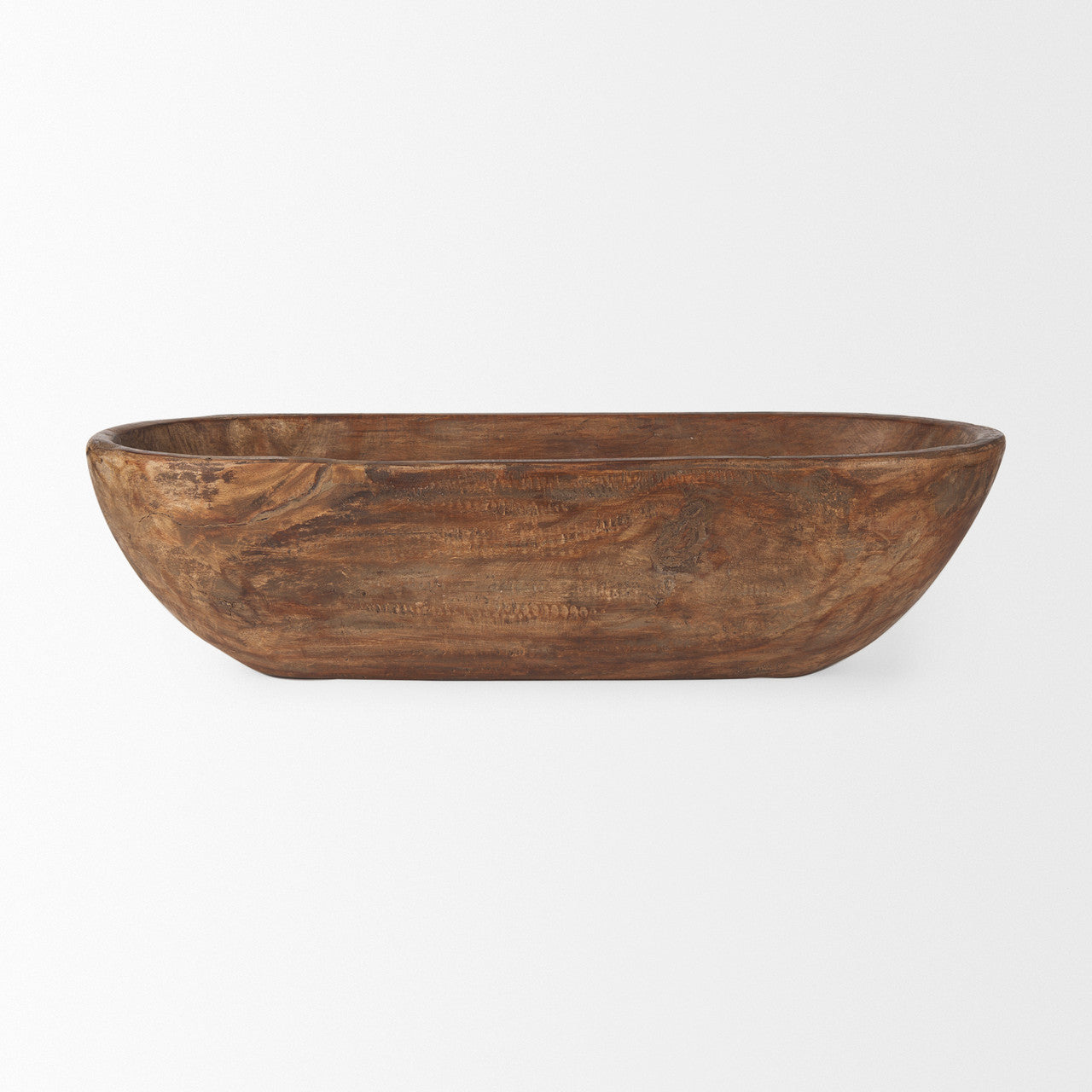 Athena Extra Large Oblong Medium Brown Reclaimed Wood Bowl