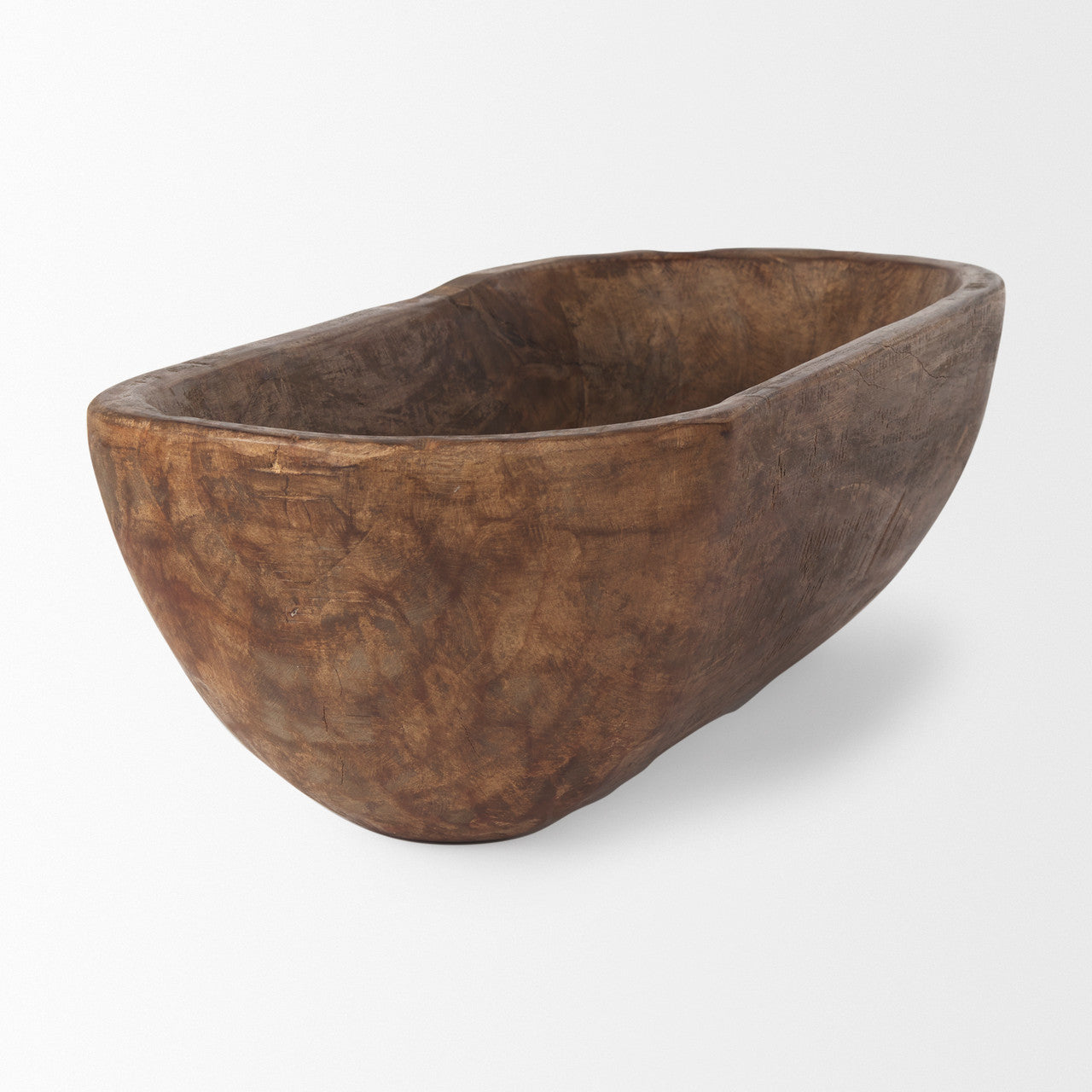 Athena Extra Large Oblong Medium Brown Reclaimed Wood Bowl