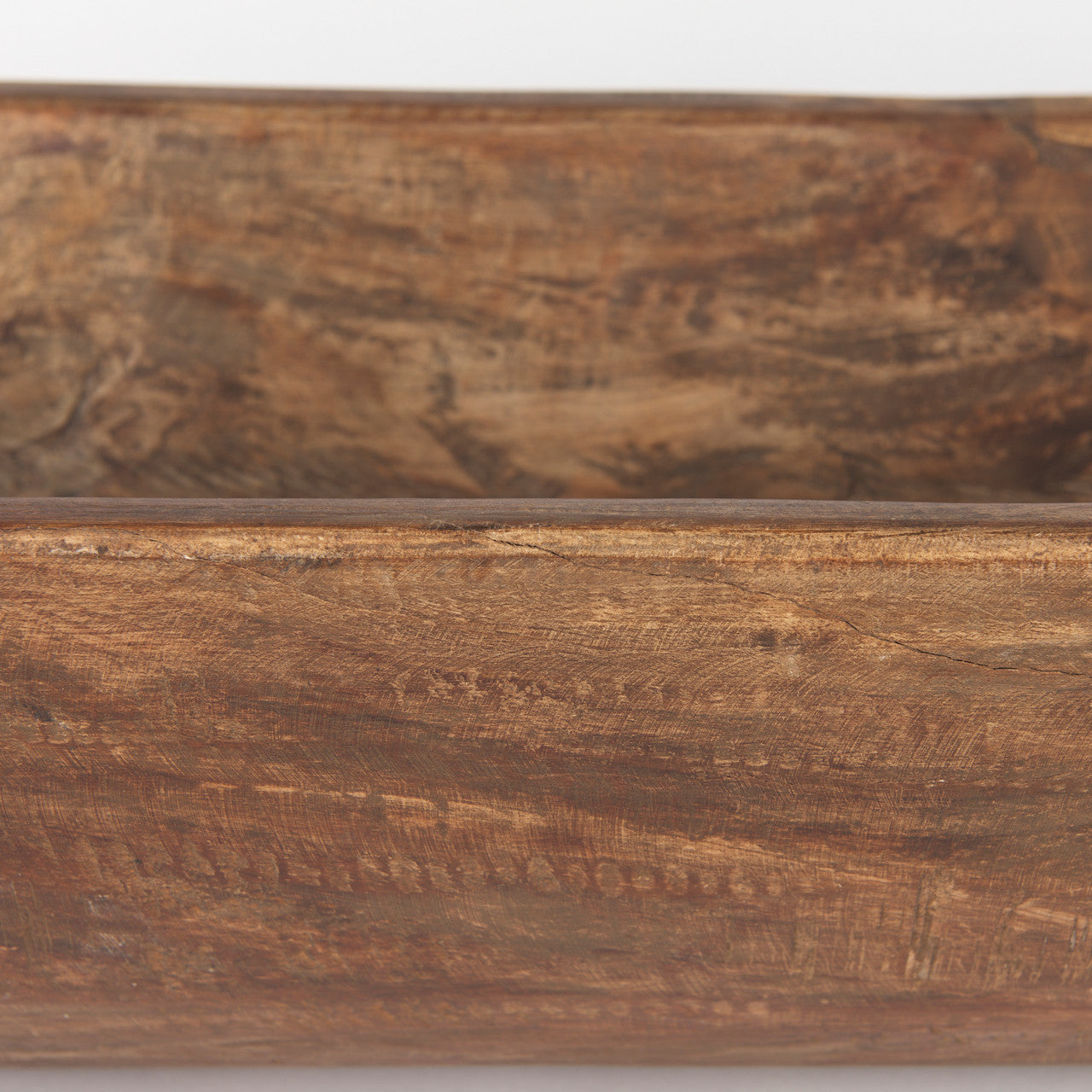 Athena Extra Large Oblong Medium Brown Reclaimed Wood Bowl