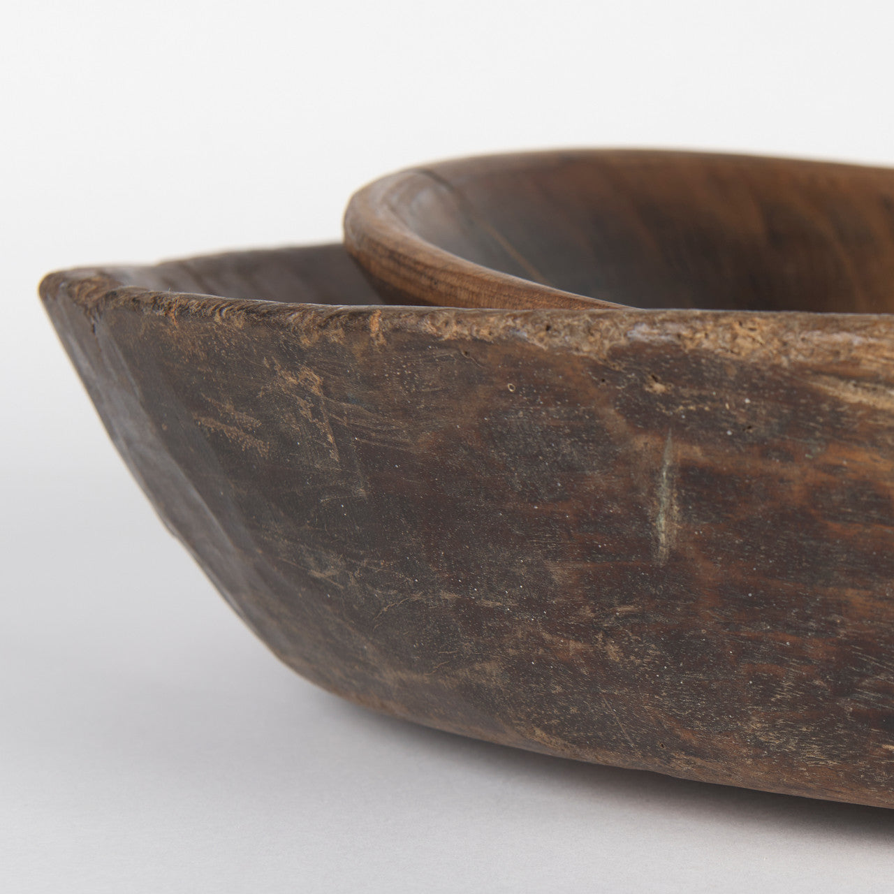 Nikita Set of 2 Large Medium Brown Reclaimed Wood Bowls