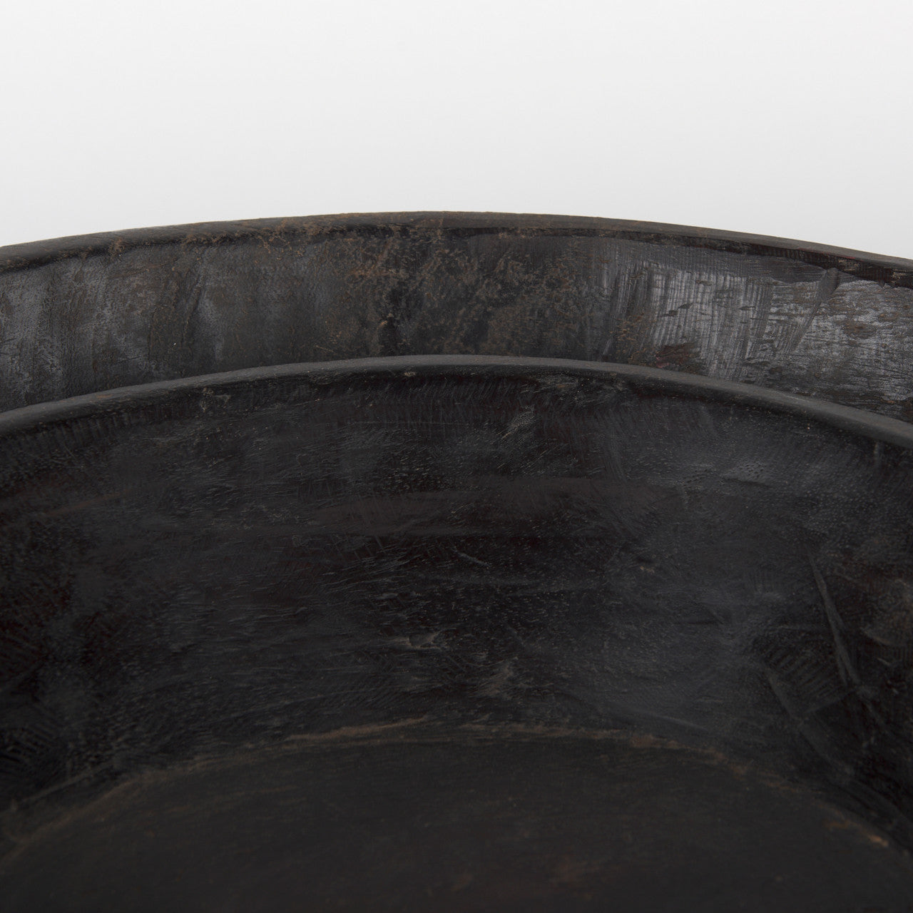 Nikita Set of 2 Large Black-Brown Reclaimed Wood Bowls