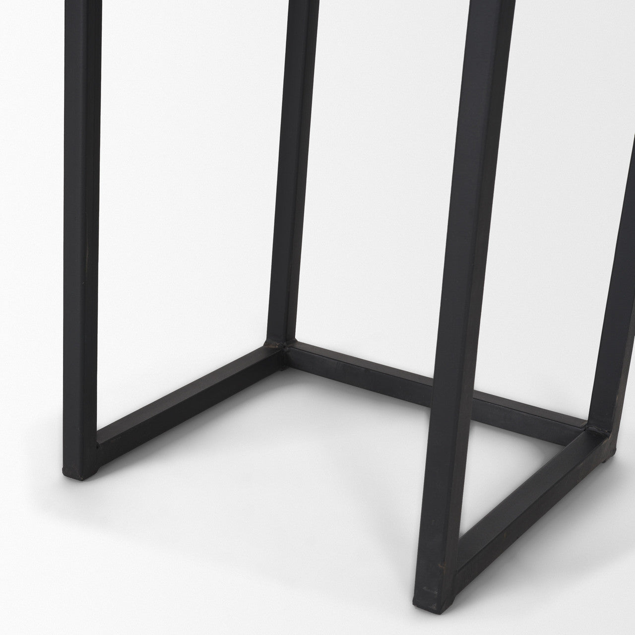 Jadine Set of 2 Medium Brown Wood w/ Black Metal Rectangle Frames