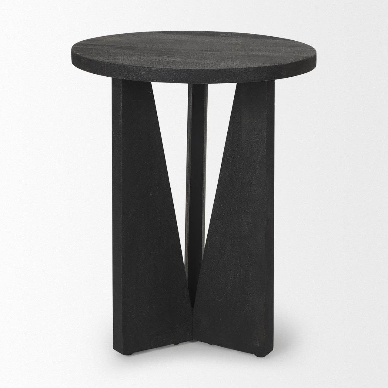 Mattius Black Wood Accent Table