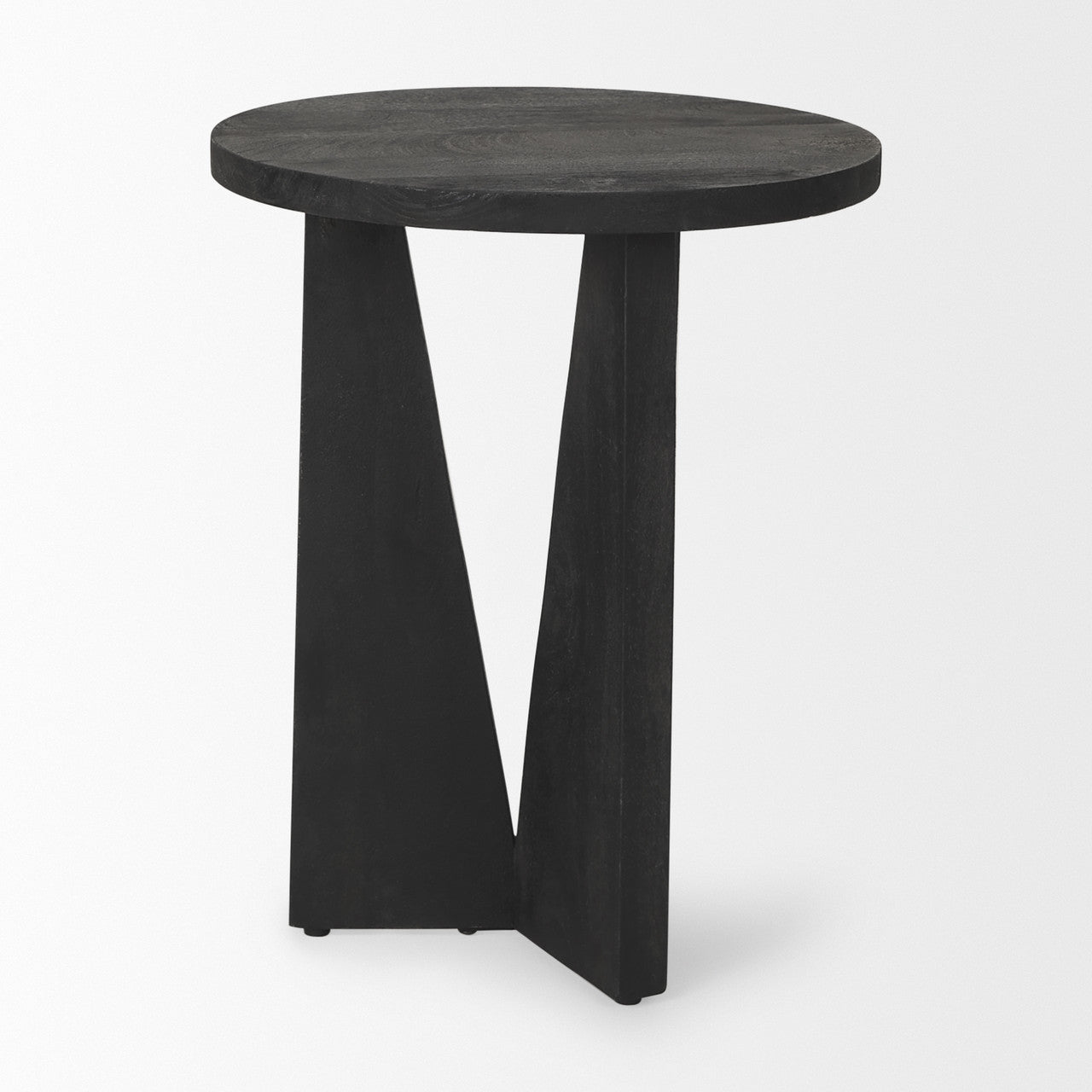 Mattius Black Wood Accent Table