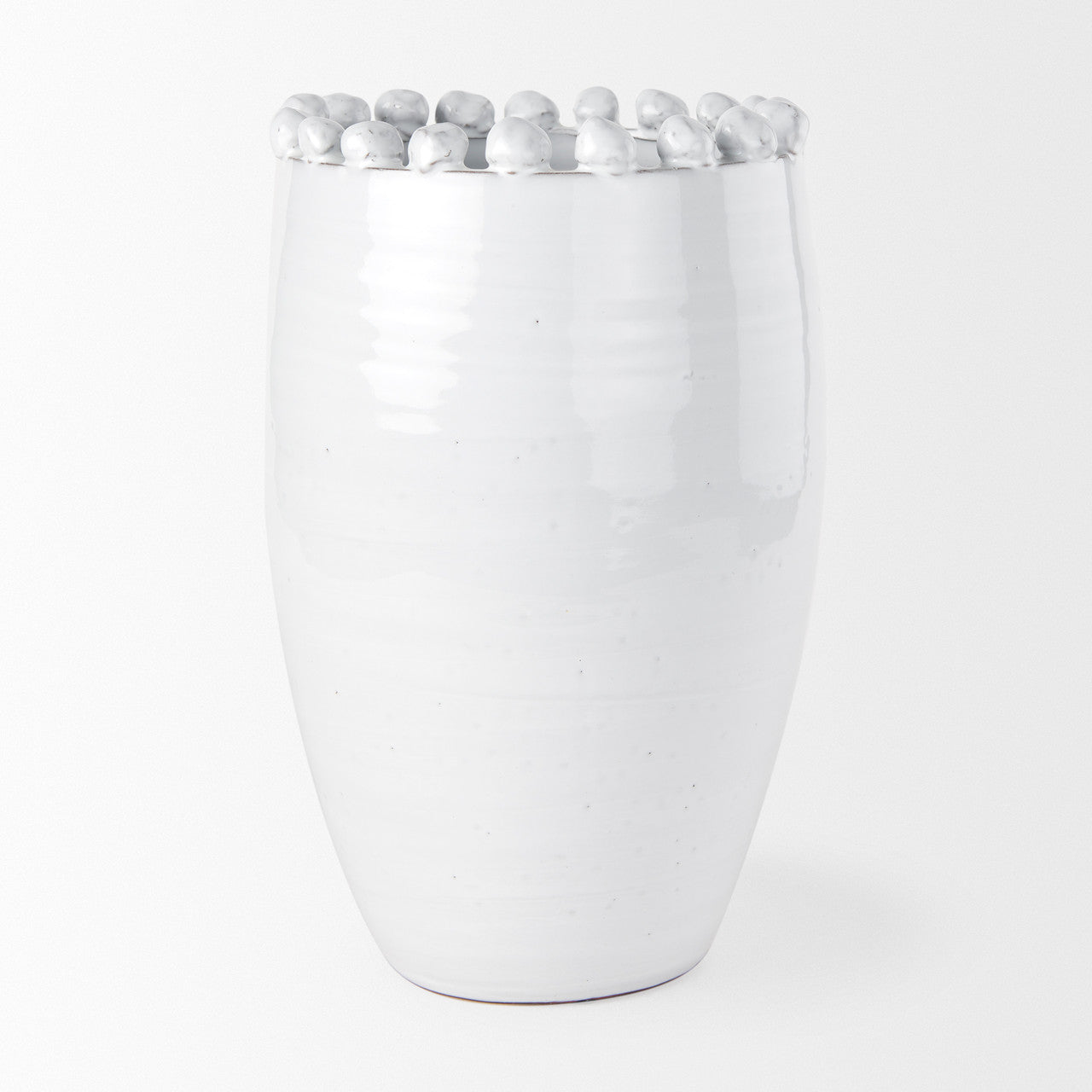 Basin Large Off-White Glazed Vase