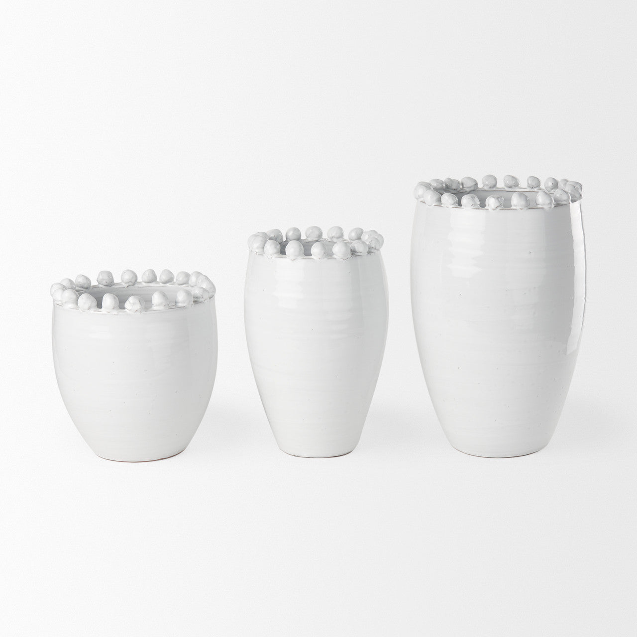 Basin Large Off-White Glazed Vase