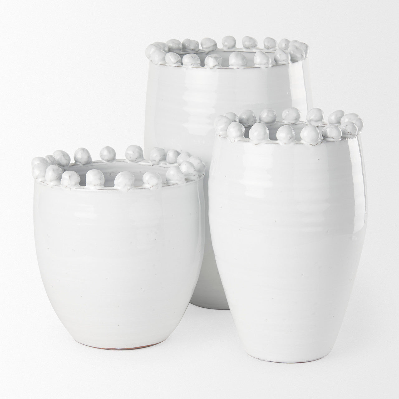 Basin Large Off-White Glazed Vase
