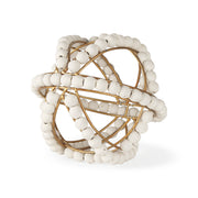 Espanlade I Small 9L x 9W White Wooden Beaded Orb