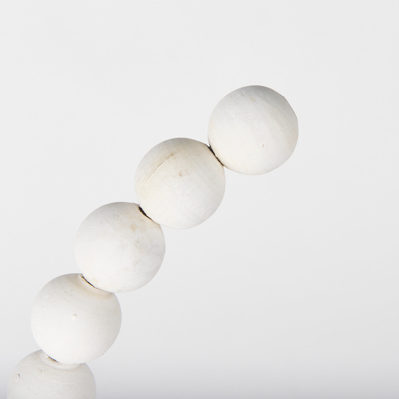 Pontchartrain II (Large) 11L x 6W White Beaded Broken Sphere Decorative Object W/ Gold Base