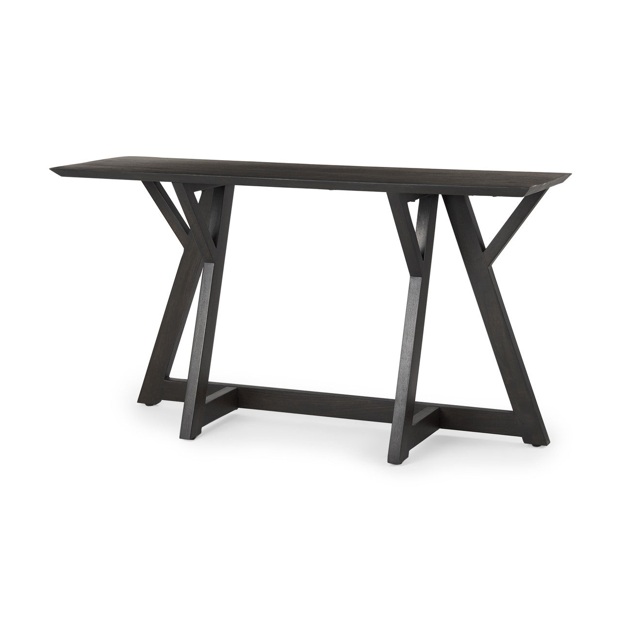Jennings 54.0L x 16.0W x 29.5H Dark Brown Wood Console Table