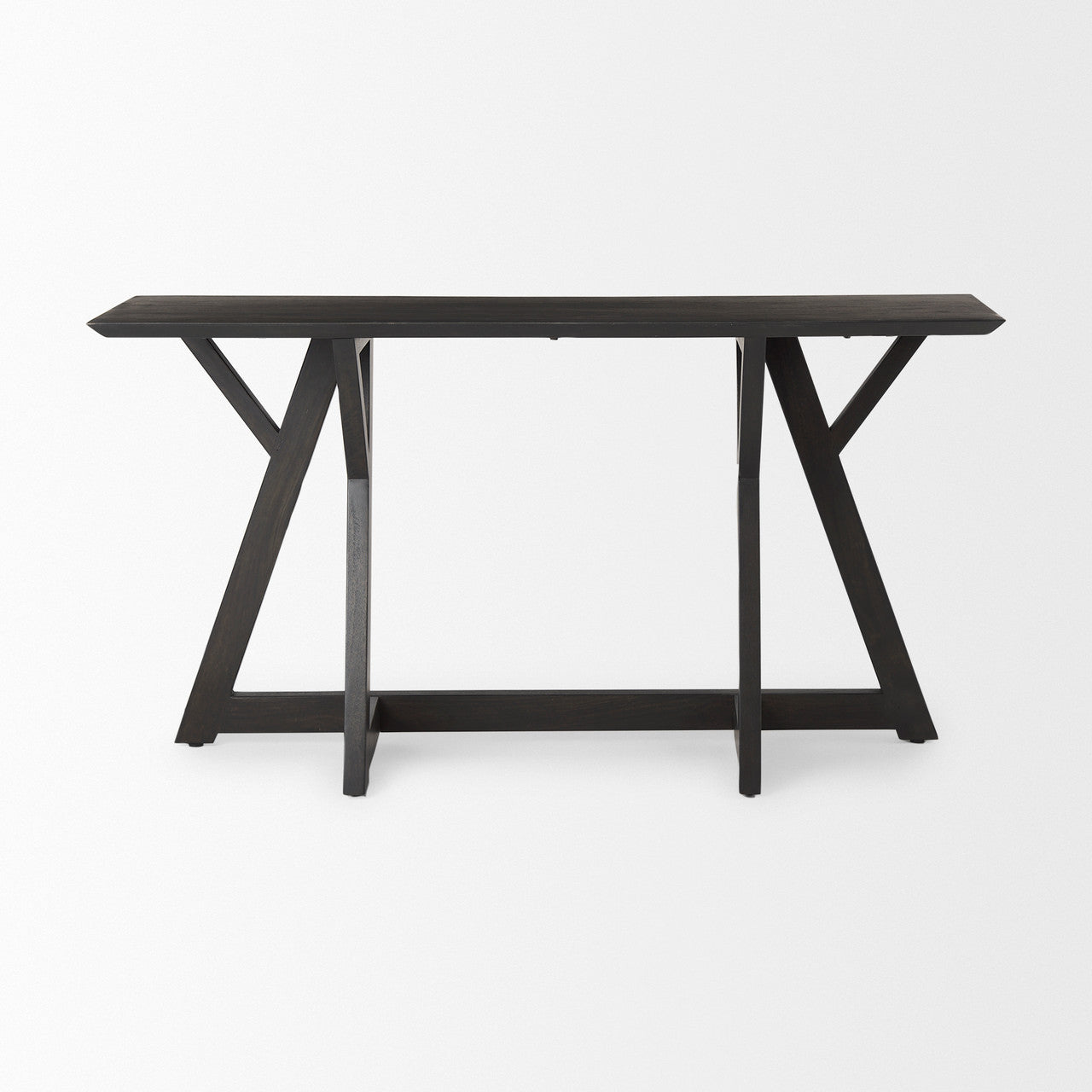 Jennings 54.0L x 16.0W x 29.5H Dark Brown Wood Console Table