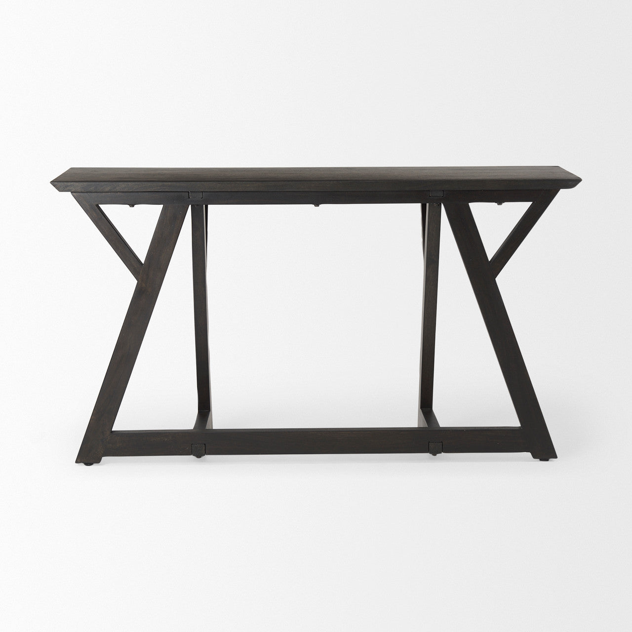 Jennings 54.0L x 16.0W x 29.5H Dark Brown Wood Console Table