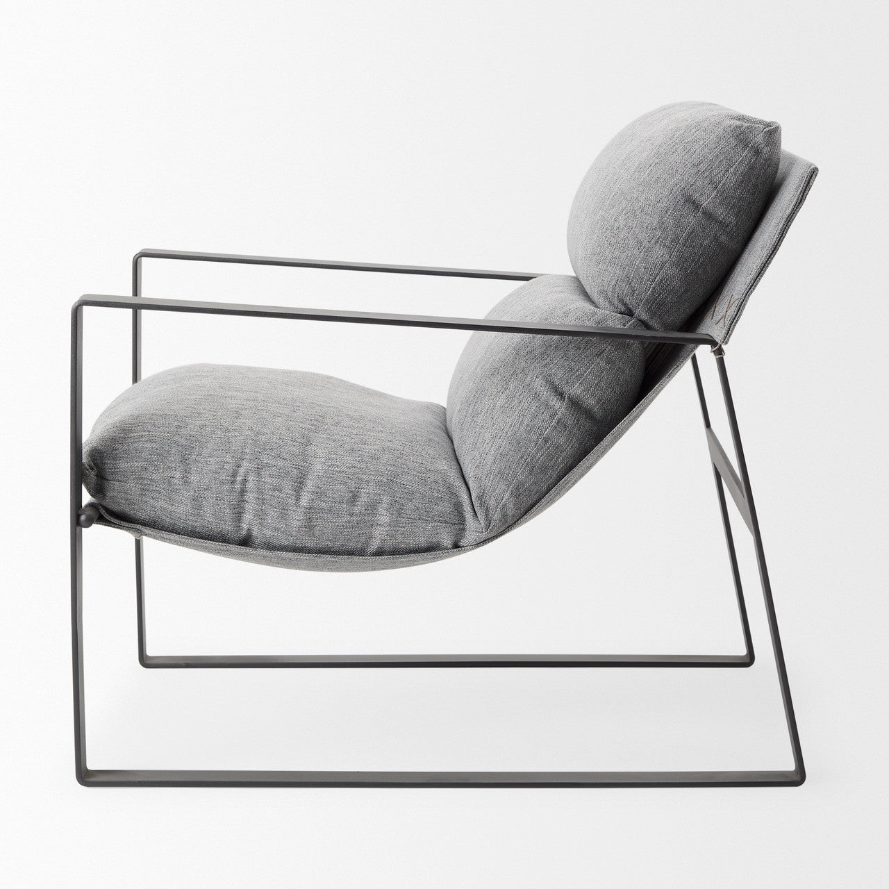 Guilia Castlerock Gray With Metal Frame Sling Accent Chair