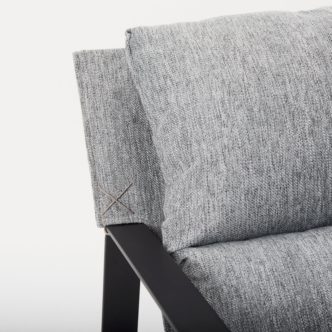 Guilia Castlerock Gray With Metal Frame Sling Accent Chair