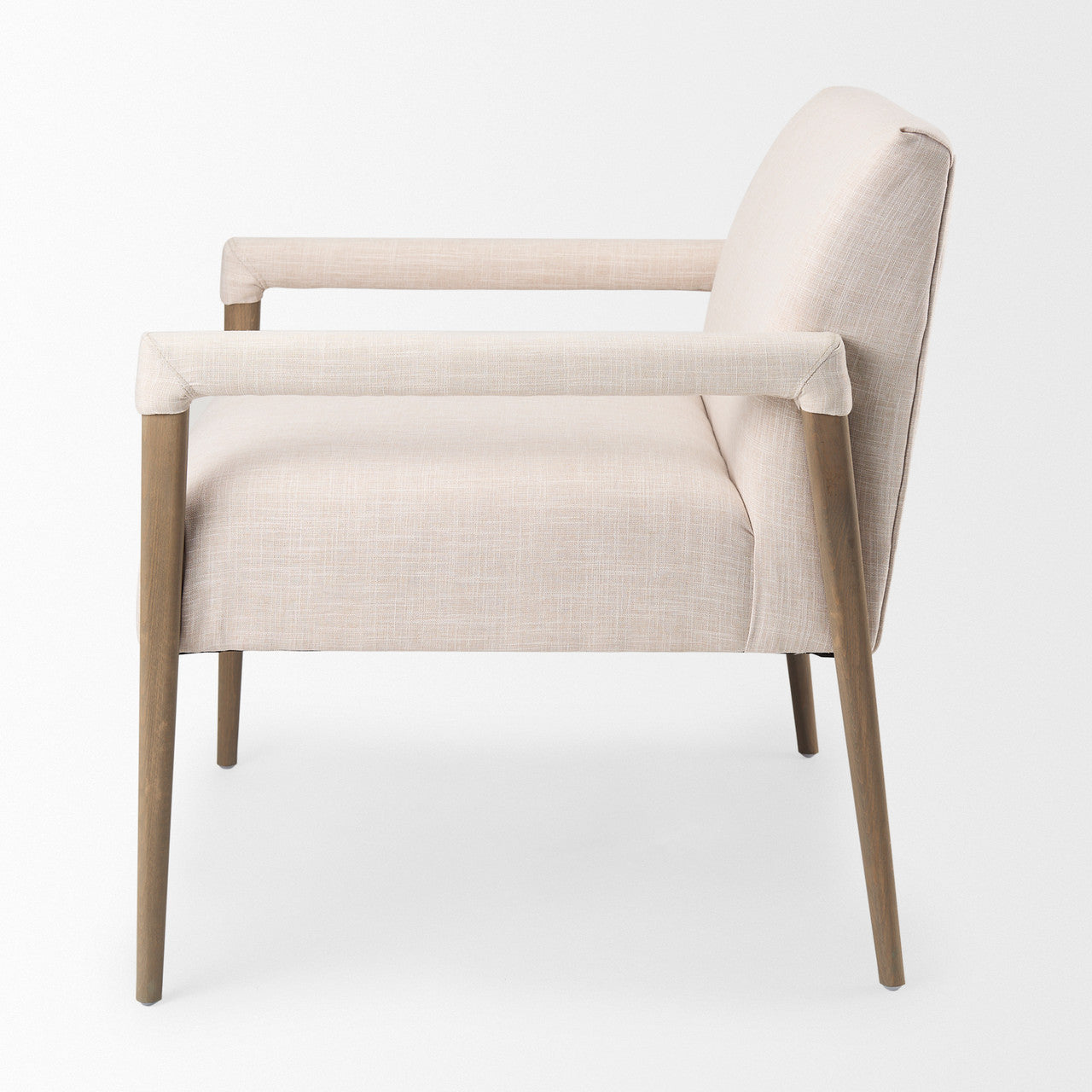 Palisades Cream Upholstery w/ Solid Wood Accent Chair