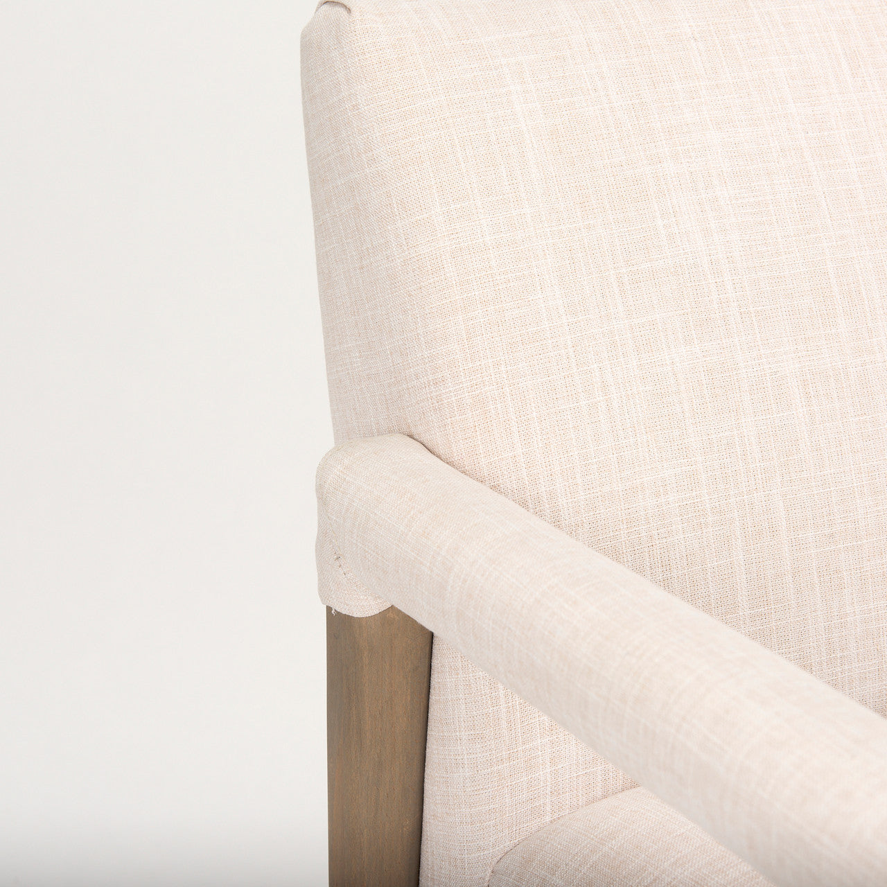 Palisades Cream Upholstery w/ Solid Wood Accent Chair