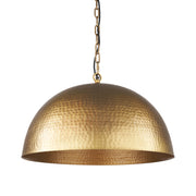Karina 24" Round Brass-tone Hammered Metal Dome  Pendant Light
