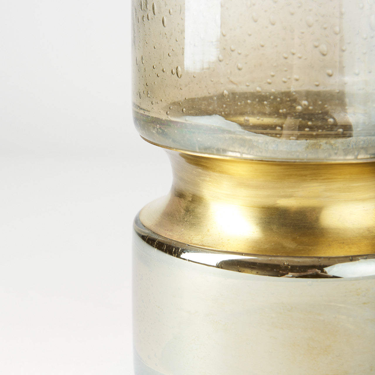 Adriatic I Small Brushed Gold Metal Glass Vase