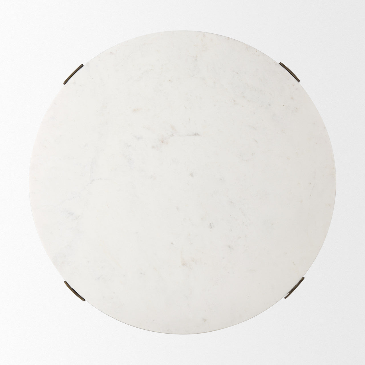 Atticus Marble and Antiqued Gold Metal Coffee Table
