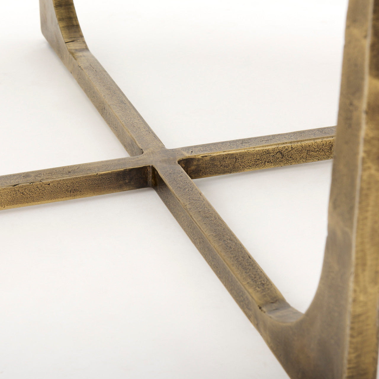 Atticus Marble and Antiqued Gold Metal Coffee Table
