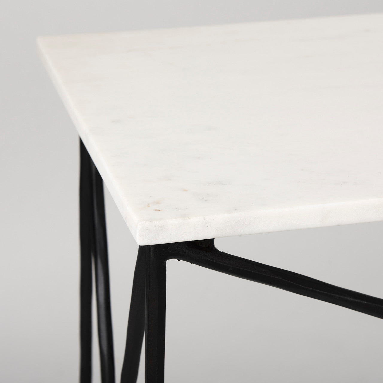 Lorlei Marble Top w/ Gray Iron Base Console Table
